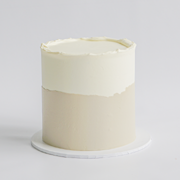 Picture of Buttercream Cake | Rough Edges Two Tone White & Beige 
